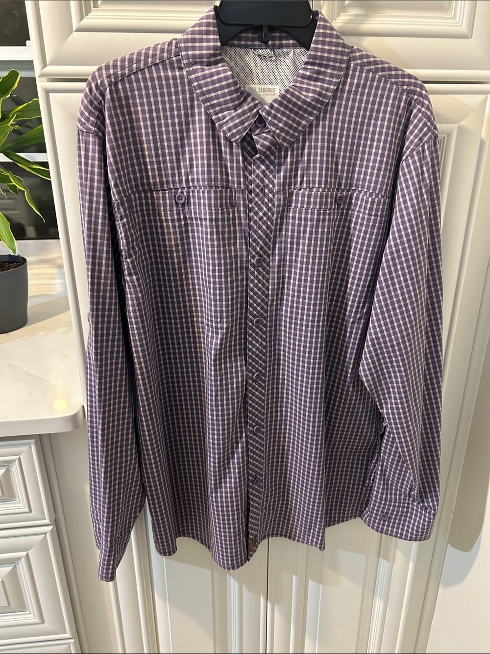 Reel Legends Men's Lavender Check Button-Down Shirt